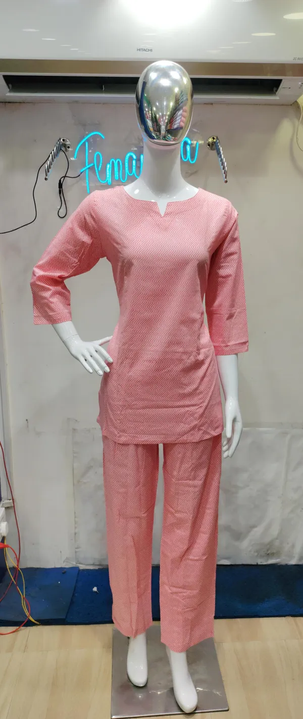 Pink_Premium_Cotton_Textured_Chevron_Co-Ord_Set_For_Women