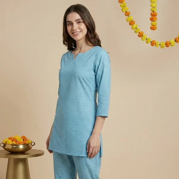 Sky_Blue_Premium_Cotton_Chevron_Lounge_Wear_Set_For_Women