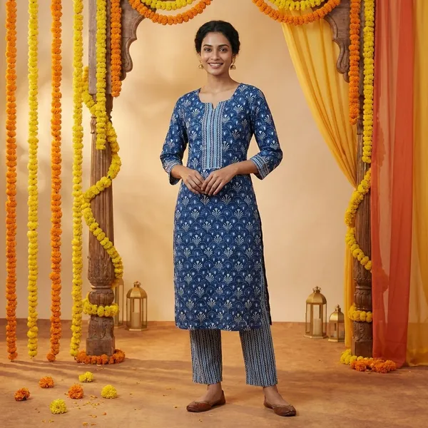 Red_And_Blue_Premium_Cotton_Floral_Printed_Kurti_Set_For_Women_(Pack_Of_2)