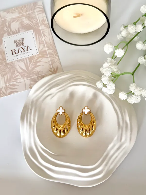 Clover_Ripples_18kt_Gold_Plated_Stud_Earrings