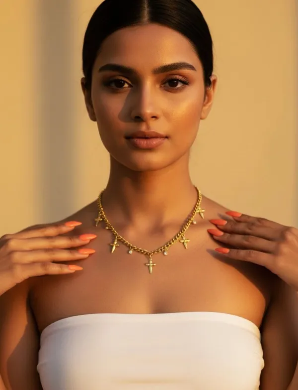 18Kt_Gold_Plated_Daggers_And_Crystals_Charm_Necklace