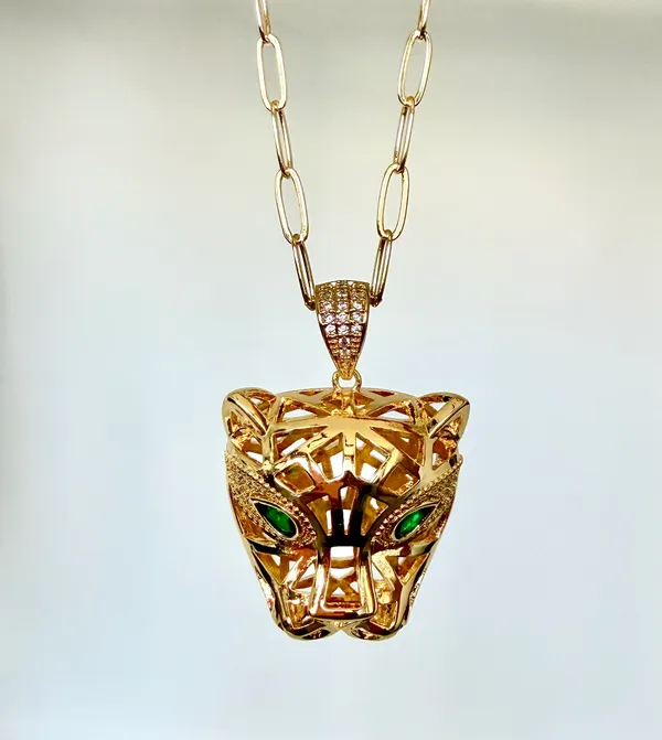 Emerald_Zirconia_Panther_Statement_Necklace
