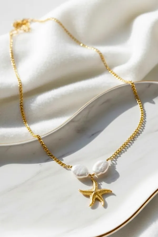 Starfish_Baroque_Pearl_Beach_Necklace