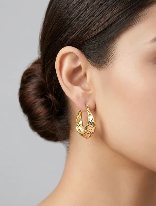 Textured_Moon_Basket_Elegance_Hoops