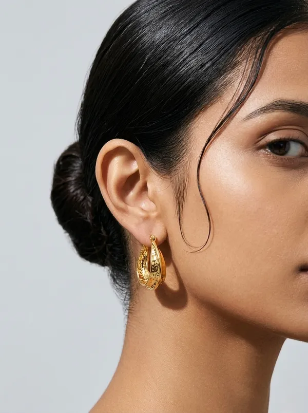 Textured_Moon_Basket_Elegance_Hoops