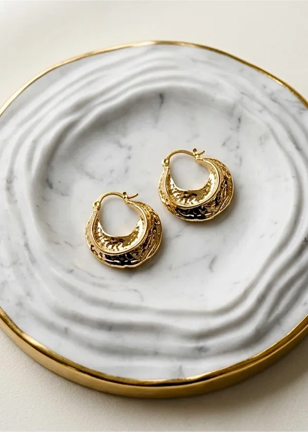 Textured_Moon_Basket_Elegance_Hoops