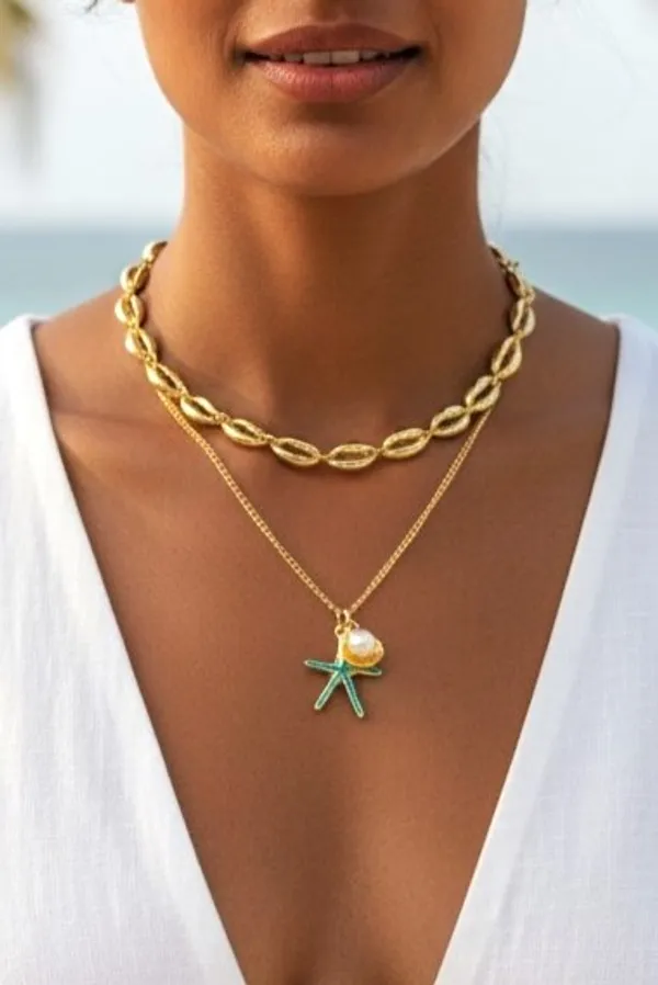 Thalassa_Waterproof_Ocean_Oyster_Shells_Charm_Double_Layered_Necklace