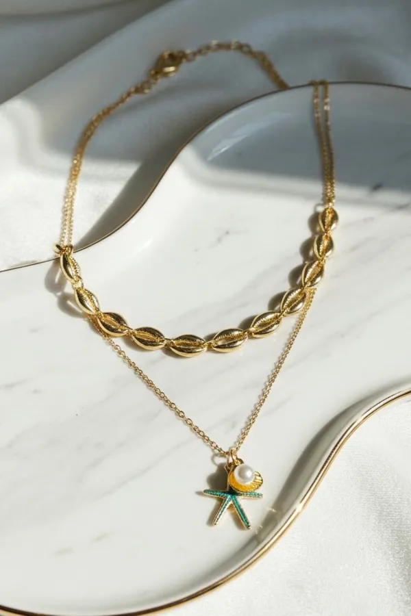 Thalassa_Waterproof_Ocean_Oyster_Shells_Charm_Double_Layered_Necklace
