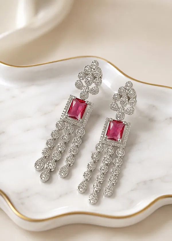 Aurelia_Ruby_Red_Long_Tassel_Drop_Earrings