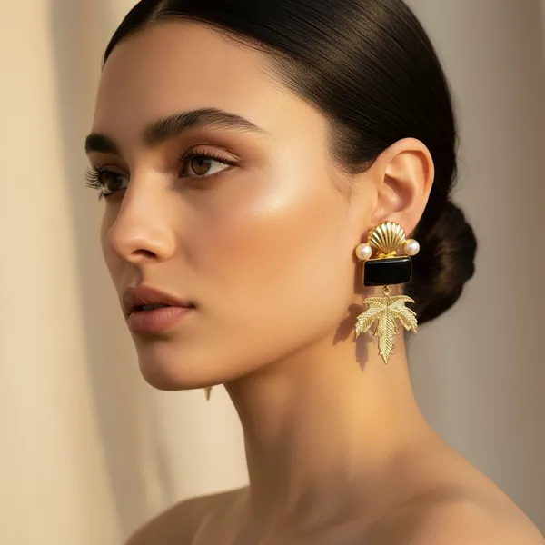 Black_Onyx_Maple_Leaf_Brass_Statement_Danglers