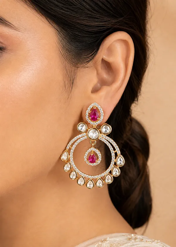 Navya_Empress_Polki_&_Ruby_Chandbali_Earrings