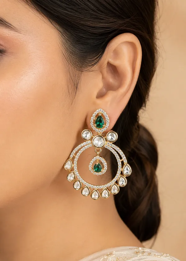 Navya_Empress_Polki_&_Emerald_Chandbali_Earrings