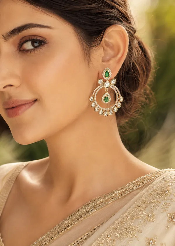 Navya_Empress_Polki_&_Emerald_Chandbali_Earrings