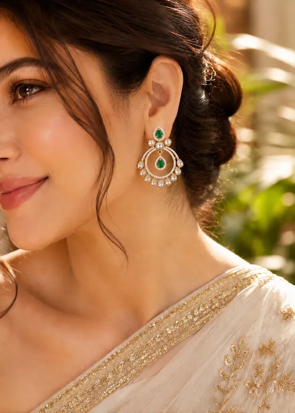 Navya_Empress_Polki_&_Emerald_Chandbali_Earrings
