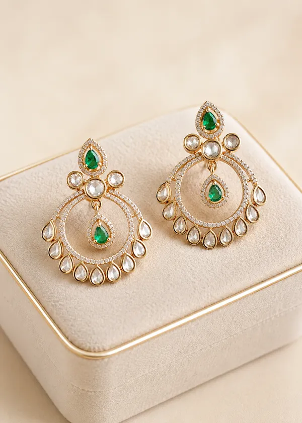 Navya_Empress_Polki_&_Emerald_Chandbali_Earrings