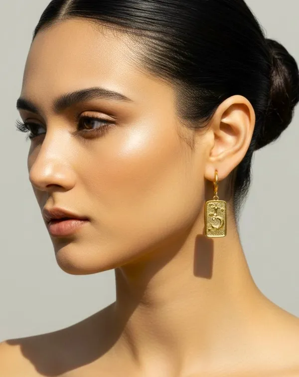 Moon_Star_Zircon_Cuff_Earrings