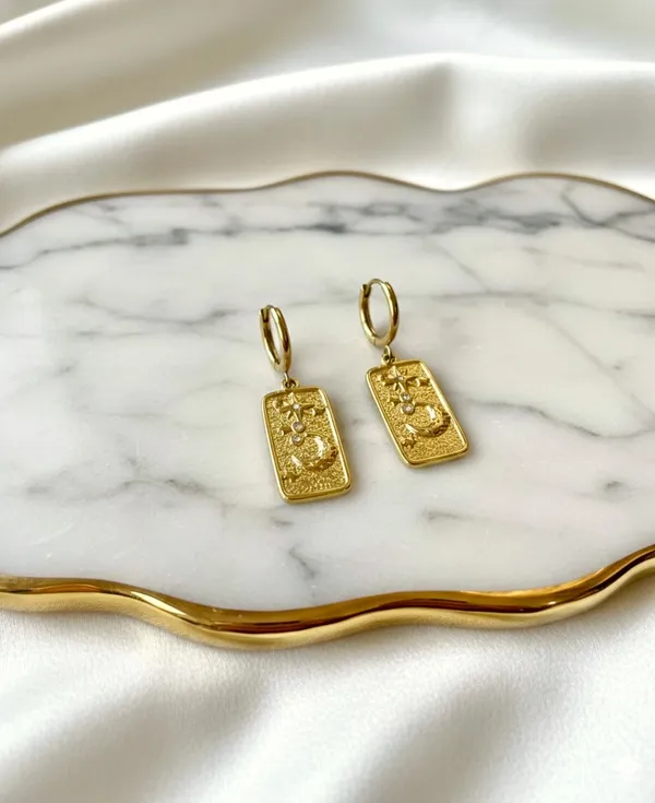 Moon_Star_Zircon_Cuff_Earrings