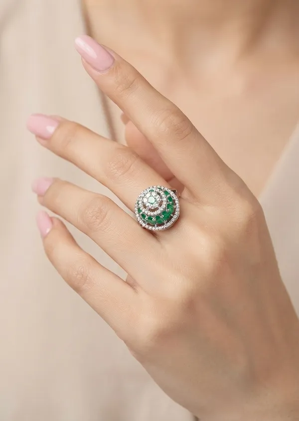 Emerald_Anastasia_Floral_Cocktail_Ring