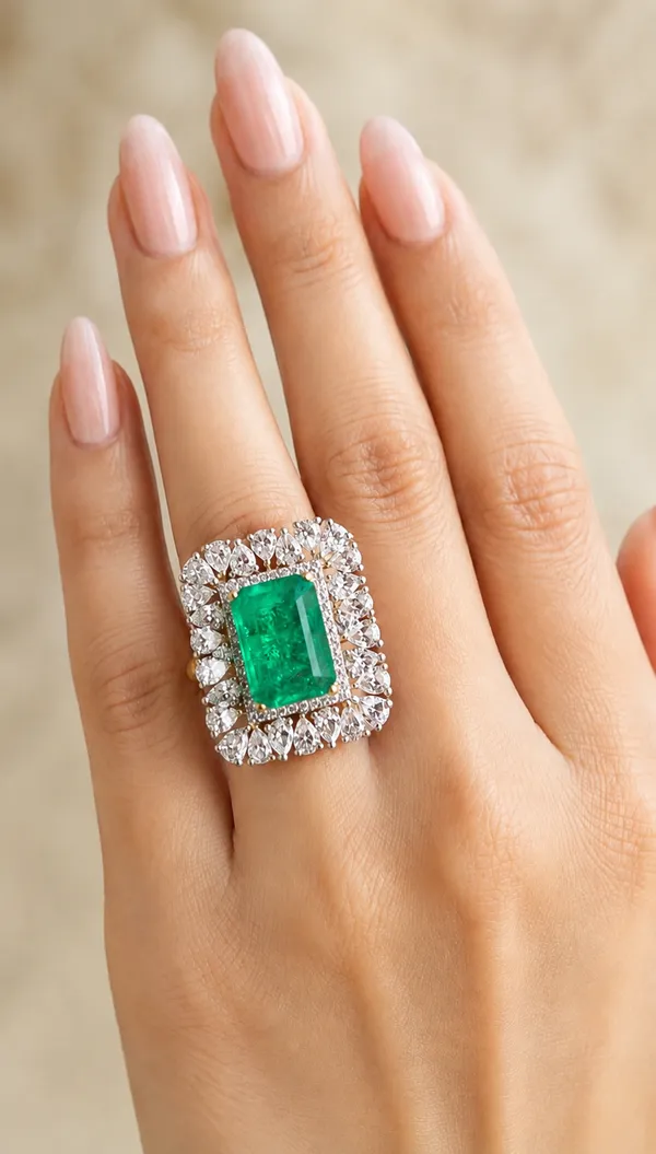 Nita_Ambani_Inspired_Outstanding_Emerald_Diamonds_Ring