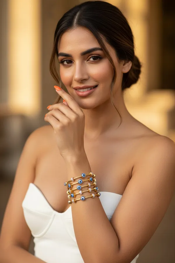 Classic_Evil_Eye_Magnet_Gold_Bangle_Bracelet