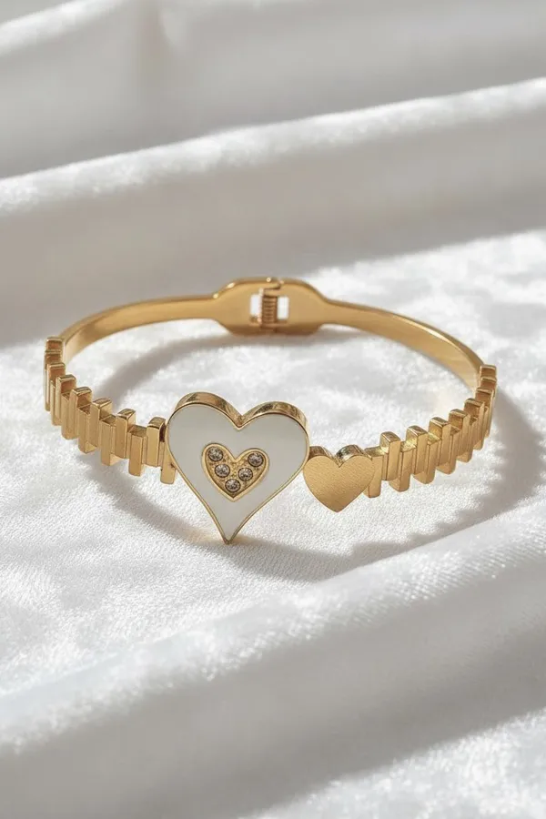 White_Heart_Zircon_Bangle_Bracelet
