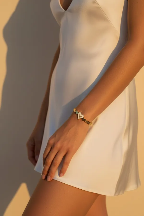 White_Heart_Zircon_Bangle_Bracelet