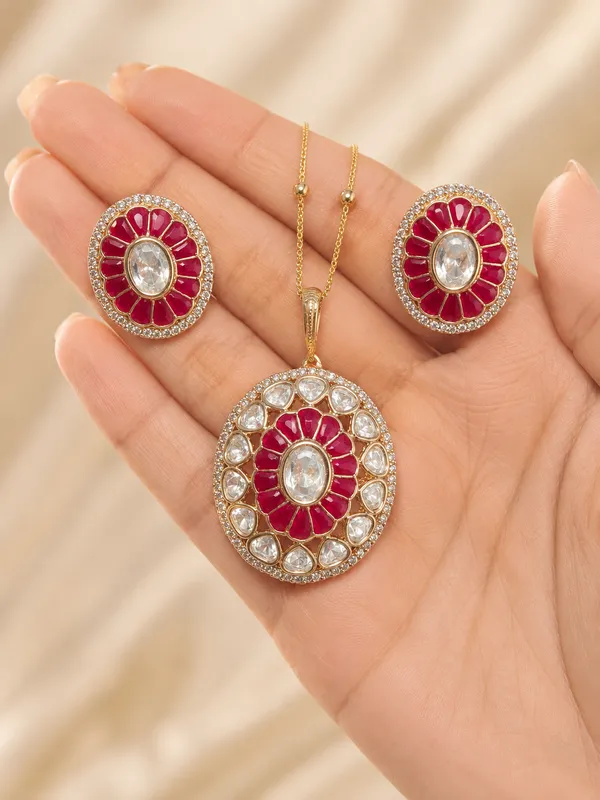 Ruby_Jharokha_Polki_Pendant_Necklace_Set