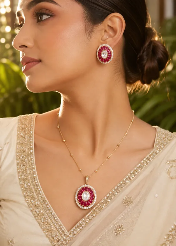 Ruby_Jharokha_Polki_Pendant_Necklace_Set