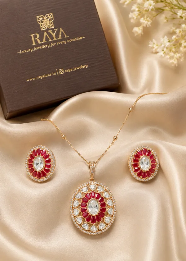 Ruby_Jharokha_Polki_Pendant_Necklace_Set