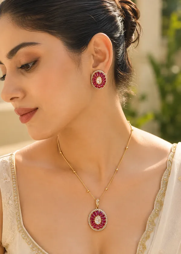 Ruby_Jharokha_Polki_Pendant_Necklace_Set