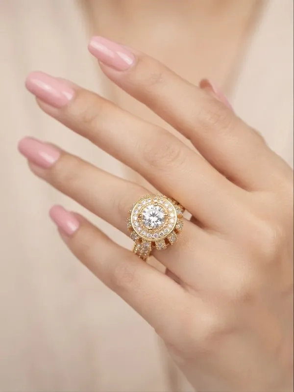 Melissa_Solitaire_Halo_Gold_Statement_Ring