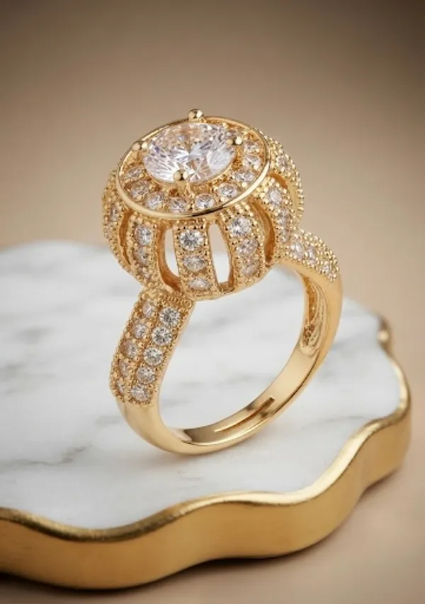 Melissa_Solitaire_Halo_Gold_Statement_Ring