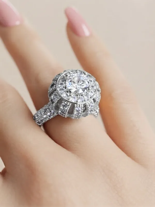 Melissa_Solitaire_Halo_Silver_Statement_Ring