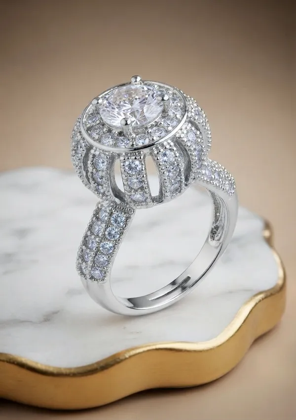 Melissa_Solitaire_Halo_Silver_Statement_Ring