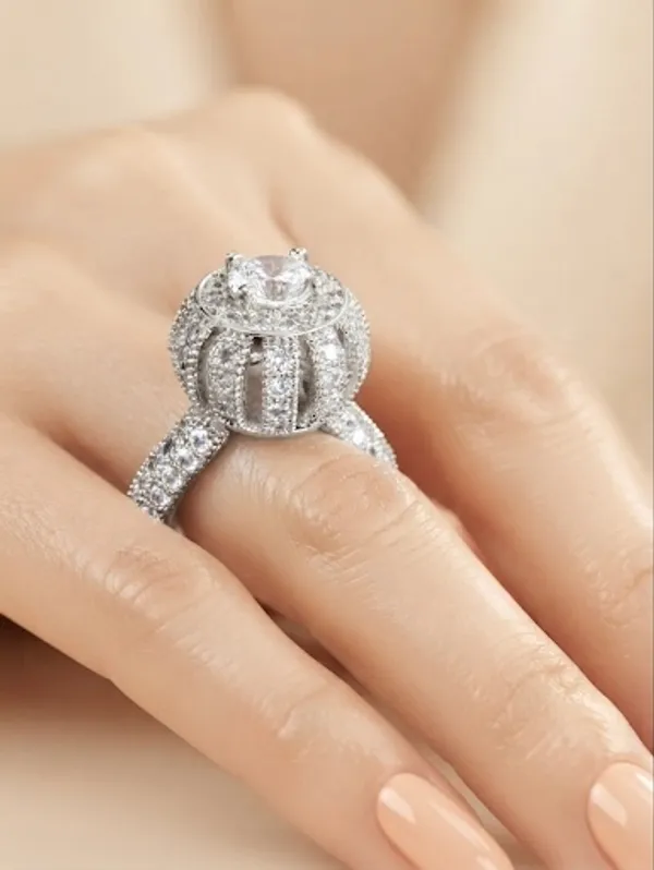 Melissa_Solitaire_Halo_Silver_Statement_Ring