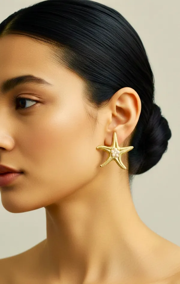 Rachel_Waterproof_Pearl_Starfish_Stud_Earrings