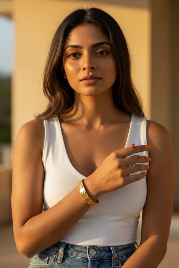 Vera_Elastic_Gold_Band_Luster_Bracelet