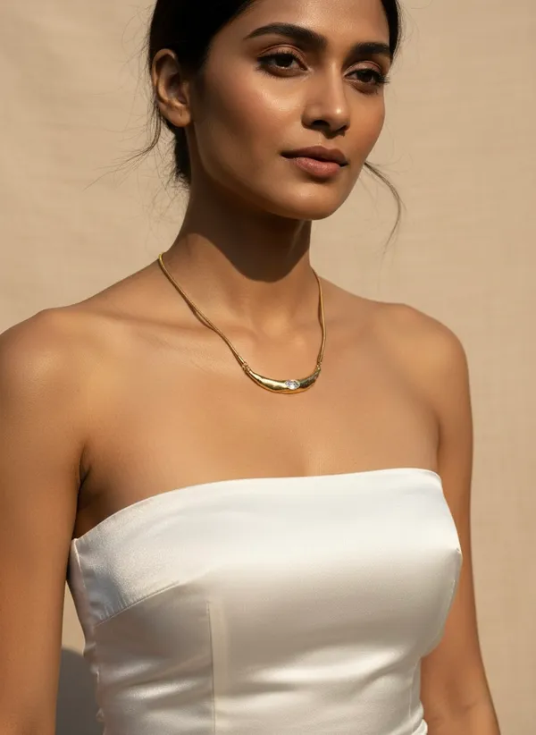 Rossa_Gold_Plated_Zircon_Stud_Arc_Statement_Necklace
