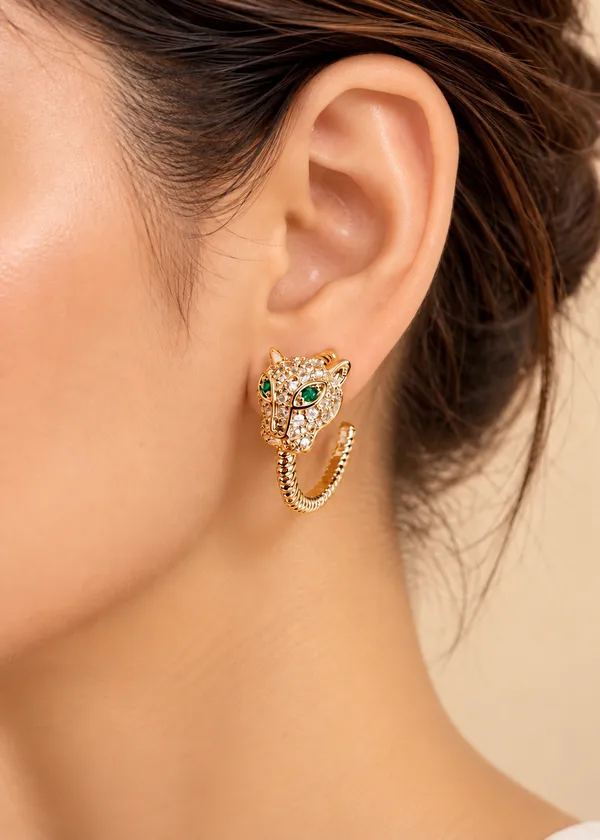 Cleopatra_Gold_Emerald_Panther_Earrings