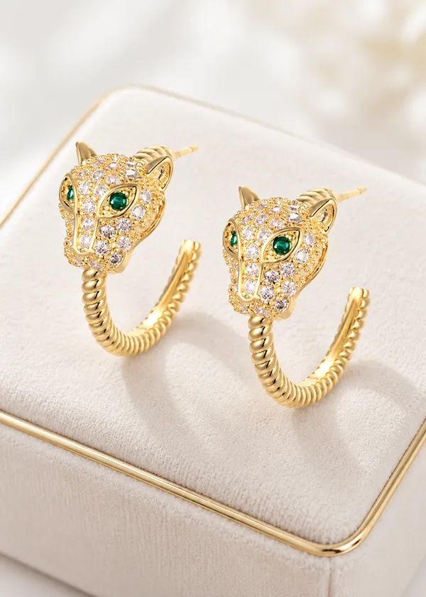 Cleopatra_Gold_Emerald_Panther_Earrings