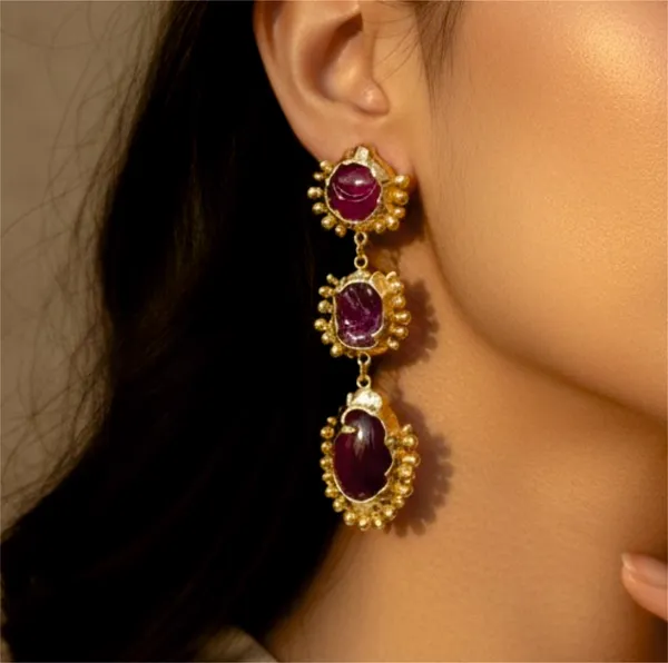 Jade_Pink_Baroque_Exaggerated_Danglers