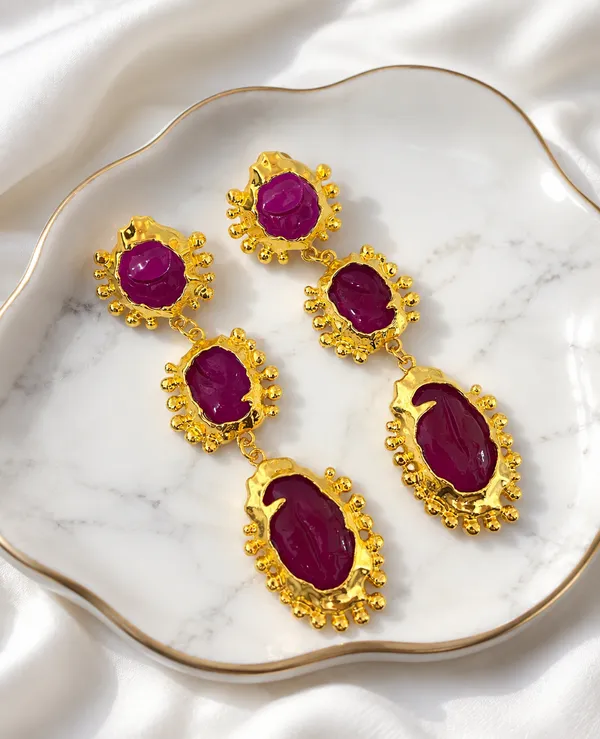 Jade_Pink_Baroque_Exaggerated_Danglers