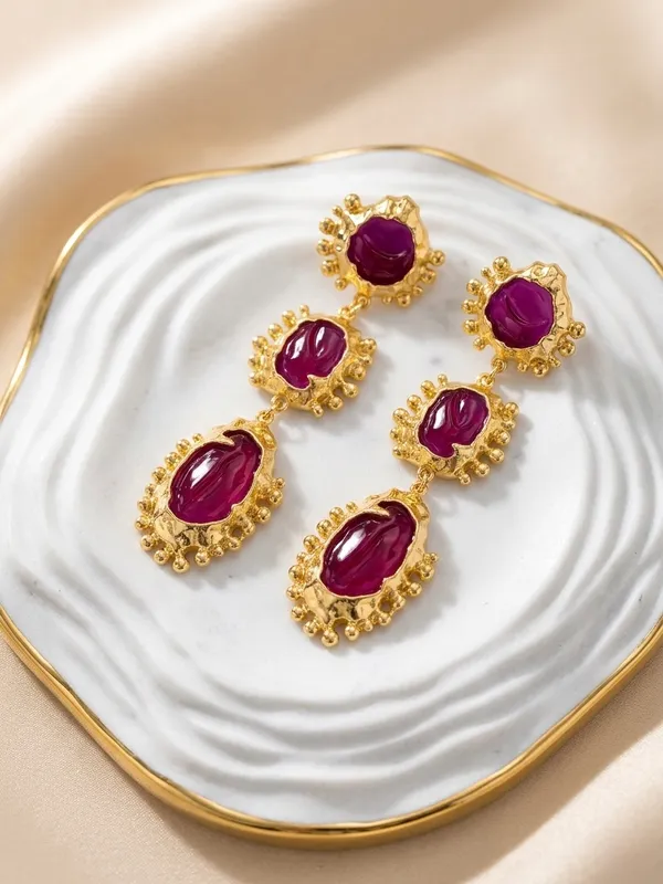 Jade_Pink_Baroque_Exaggerated_Danglers