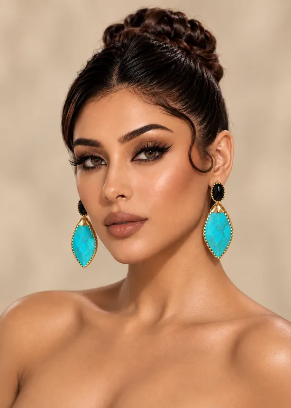 Santorini_Turquoise_Onyx_Gold_Plated_Drop_Earrings