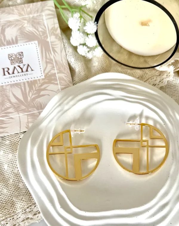 Round_Maze_18k_Gold_Plated_Hoop_Earrings