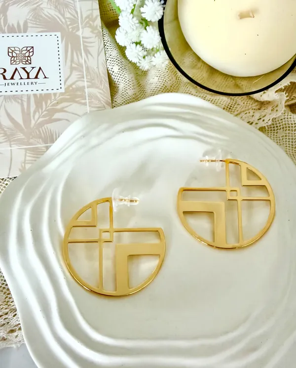 Round_Maze_18k_Gold_Plated_Hoop_Earrings