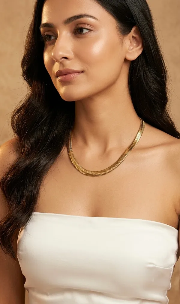 Omg_18kt_Gold_Plated_Herringbone_Snake_Chain_Necklace