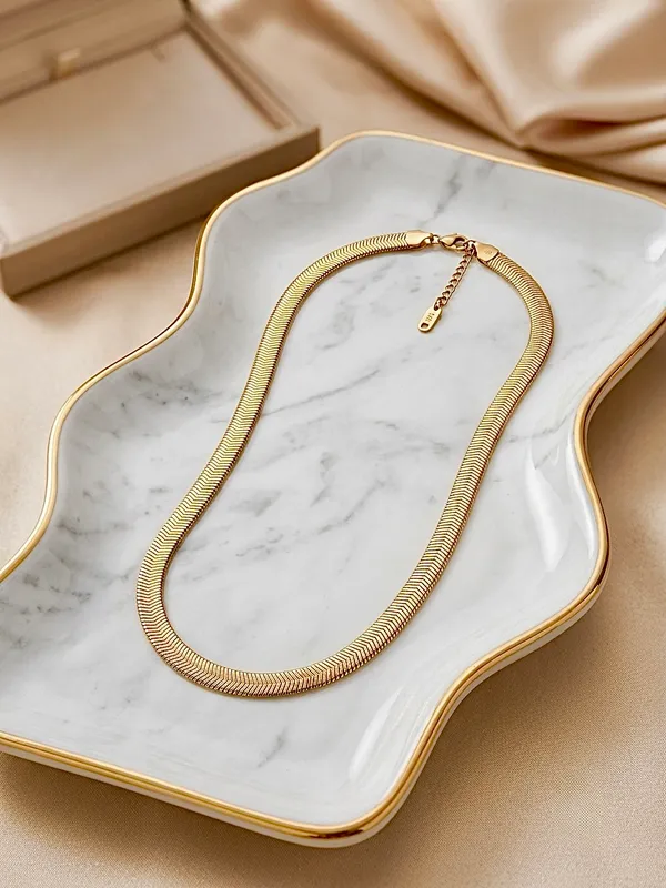 Omg_18kt_Gold_Plated_Herringbone_Snake_Chain_Necklace