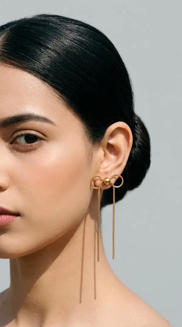 18kt_Gold_Plated_Bow_Knot_Long_Danglers