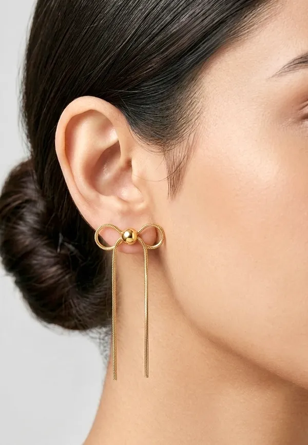 18kt_Gold_Plated_Bow_Knot_Long_Danglers
